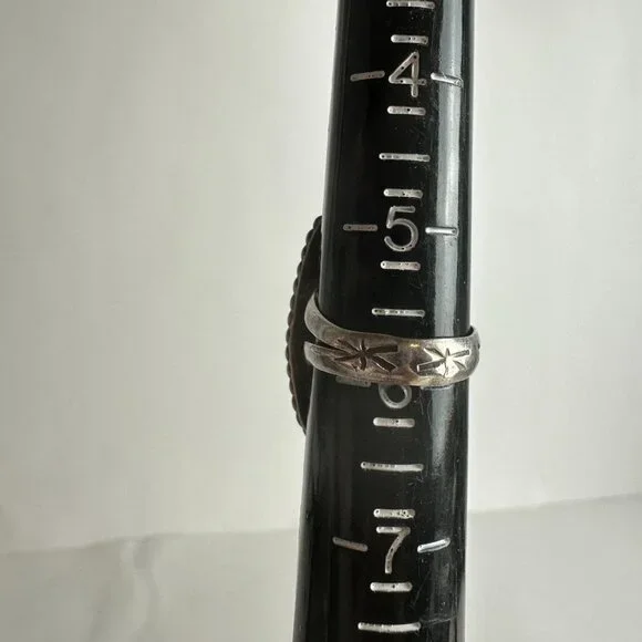 Sterling Silver Mother of Pearl Turquoise Ring Size 5.5 Signed BW - Picture 4 of 7